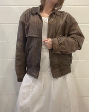 80's Distressed Brown Leather Jacket