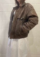 80's Distressed Brown Leather Jacket