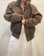 80's Distressed Brown Leather Jacket