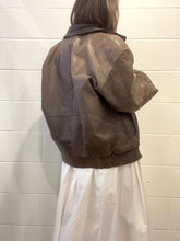 80's Distressed Brown Leather Jacket