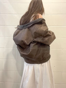 80's Distressed Brown Leather Jacket