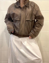 80's Distressed Brown Leather Jacket