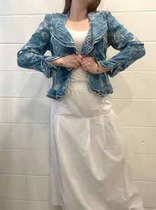 90's Blue Button-Up Blouse