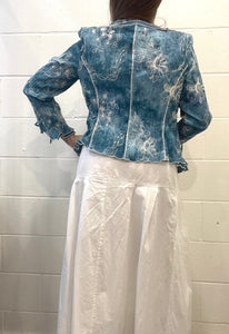 90's Blue Button-Up Blouse