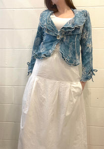 90's Blue Button-Up Blouse