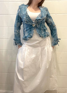 90's Blue Button-Up Blouse