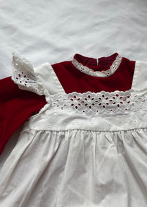 Children's 80's Red Velvet Dress