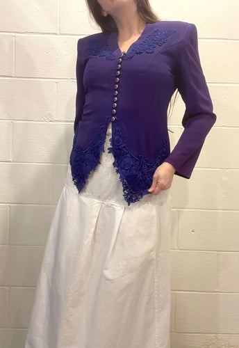 80's Purple Lace Blouse