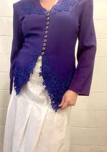 80's Purple Lace Blouse