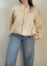 80's Ivory Sequin Bomber