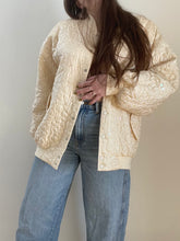 80's Ivory Sequin Bomber