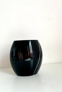 80's Black Ceramic Art Deco Vases