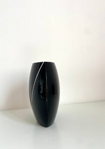 80's Black Ceramic Art Deco Vases