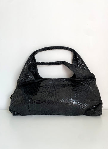90's Due Fratelli Black Leather Handbag