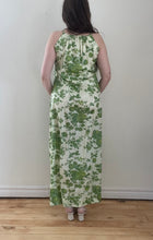 70's Green Floral Halter Dress