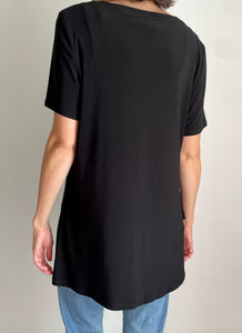 90's Black Jersey Stretch Knit T-Shirt