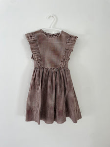 80's 4T Brown Gingham Sundress