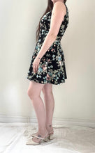 90's Black Floral Babydoll Dress