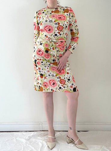 70's Floral Abstract Dress