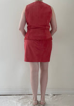 90's Red Suede Vest and Skirt Set
