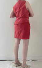 90's Red Suede Vest and Skirt Set