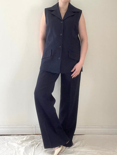 80's Navy Vest and Trouser Set