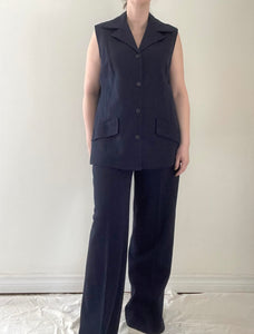 80's Navy Vest and Trouser Set