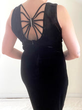 90's Black Velvet Maxi Dress