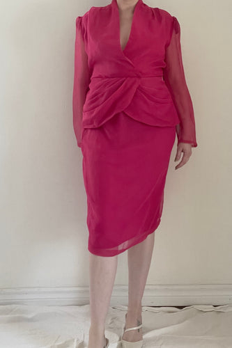 80's Pink Blouse and Skirt Set