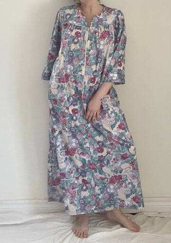 80's Purple Floral Nightgown