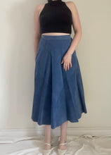 80's Blue Suede Skirt