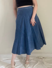 80's Blue Suede Skirt