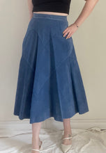 80's Blue Suede Skirt