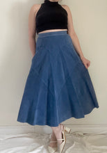 80's Blue Suede Skirt