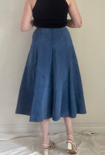80's Blue Suede Skirt