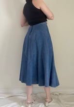 80's Blue Suede Skirt