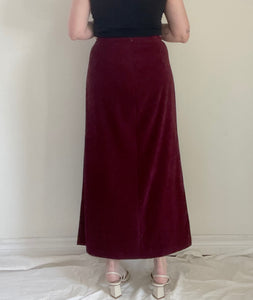 90's Burgundy Maxi Skirt