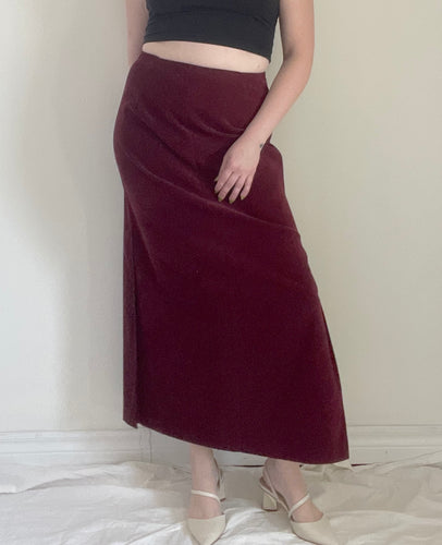 90's Burgundy Maxi Skirt