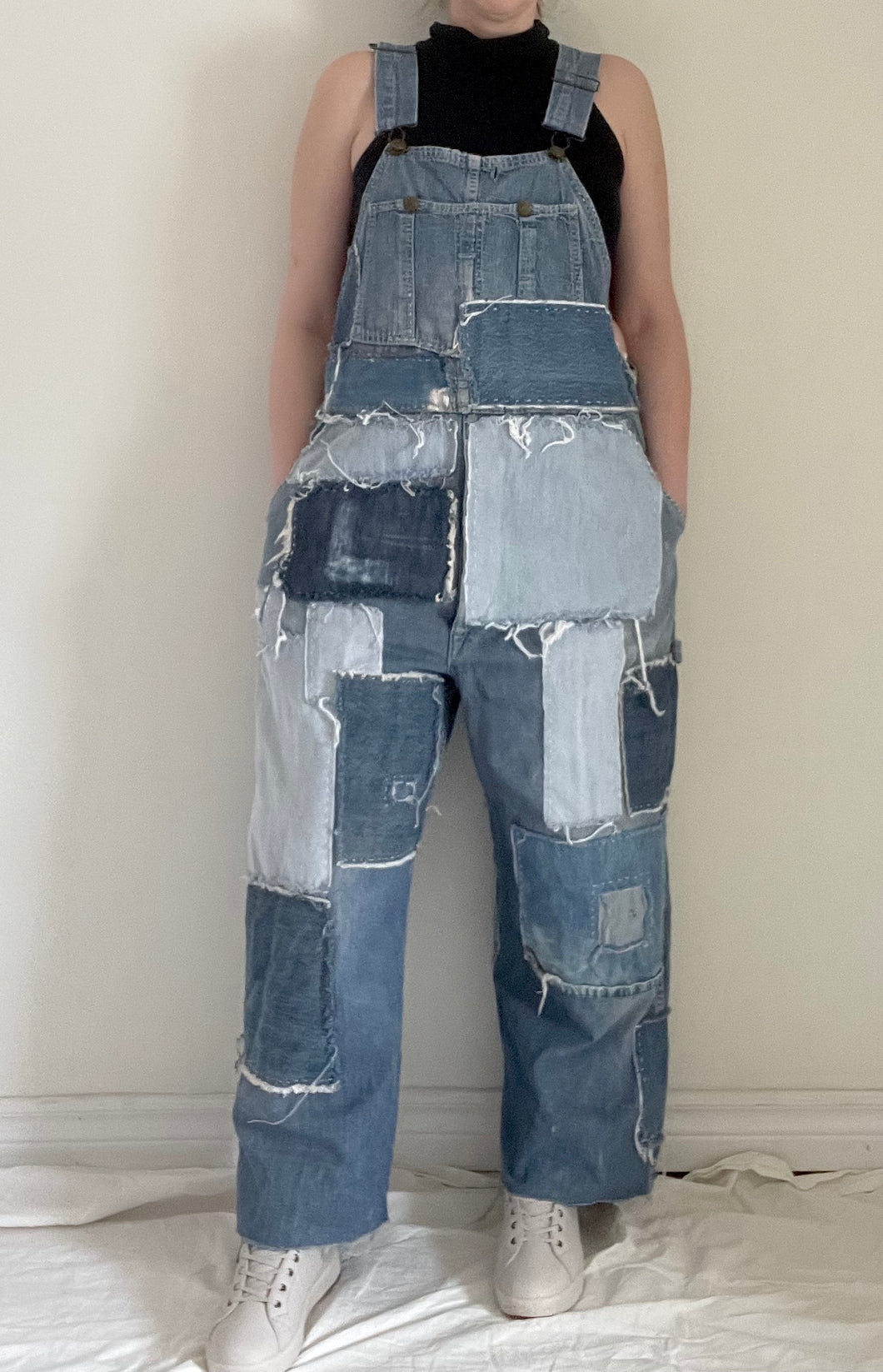 70's Denim Patchwork Overalls