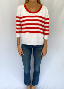 90's Red and White Striped Sweater