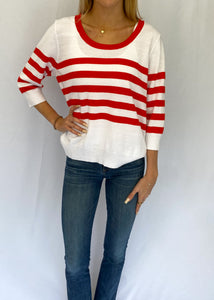 90's Red and White Striped Sweater