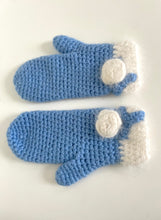 70's Blue Angora Mittens