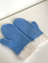 70's Blue Angora Mittens