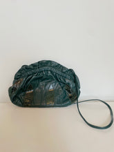 80's Green Leather Crossbody Bag