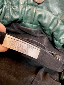 80's Green Leather Crossbody Bag