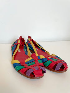 90's Leather Rainbow Flats
