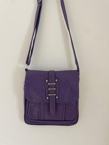90's Purple Leather Shoulder Bag