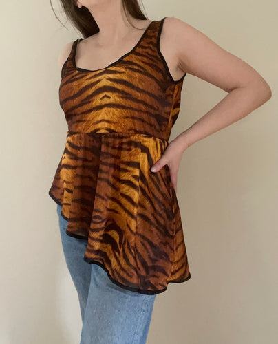 80's Tiger Print Asymmetrical Tank