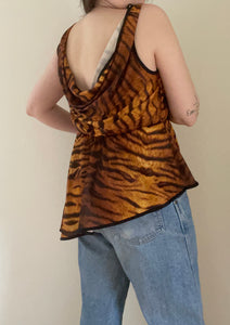 80's Tiger Print Asymmetrical Tank
