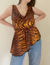 80's Tiger Print Asymmetrical Tank